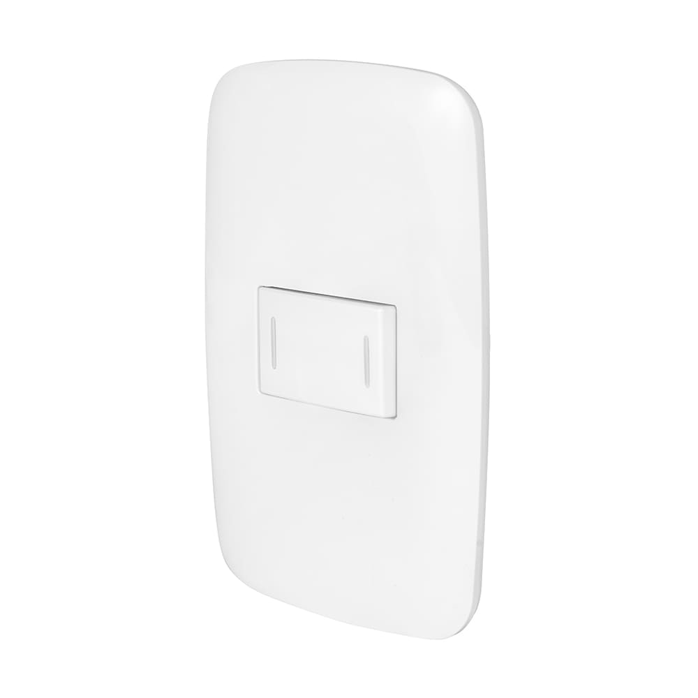 IUSA - Placa armada con 1 interruptor de escalera, 120 v~ - 250 v~, 10 a, curve, blanco, iusa