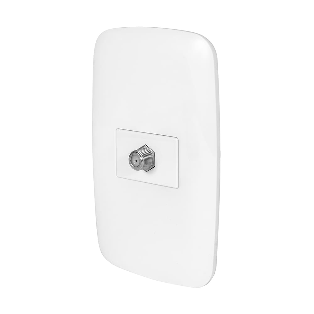 IUSA - Placa armada con 1 toma tv coaxial, curve, blanco, IUSA