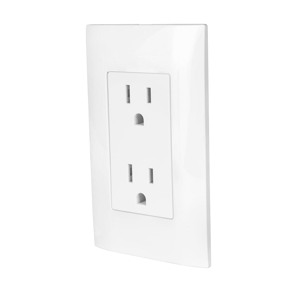 IUSA - Placa armada con tomacorrientes dúplex 120 v~ - 250 v~ 15 a gio blanco