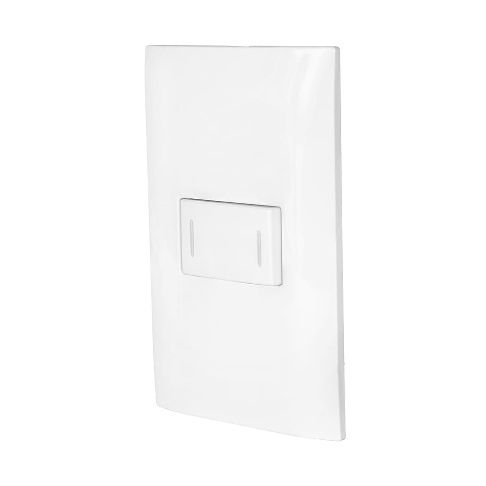 IUSA - Placa armada con interruptor de escalera, 120 v~ - 250 v~, 10 a, gio, blanco, iusa
