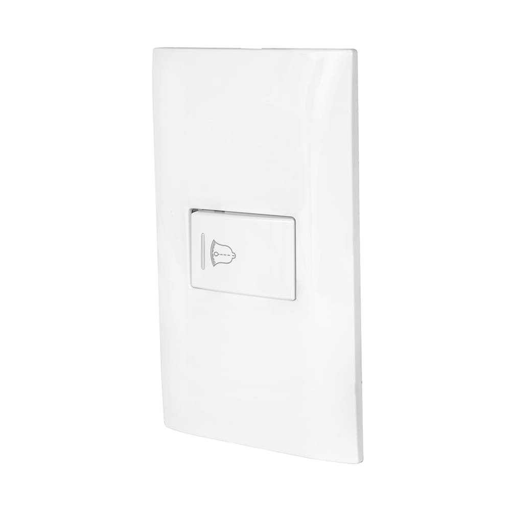 IUSA - Placa armada con botón timbre 120v-250v 10a gio blanco