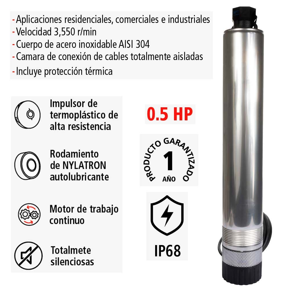 IUSA - Bomba sumergible 0.5 hp dominator