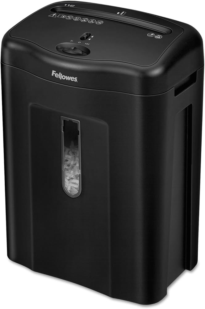 FELLOWES - Trituradora Fellowes Powershred 11C Corte Cruzado 11 Hojas 4.8 Galones Color Negro