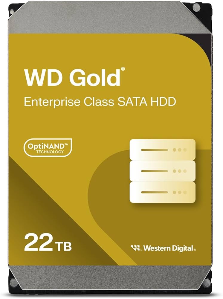 WESTERN DIGITAL - Disco Duro Interno Western Digital Gold Enterprise 22TB 3.5" 7200RPM SATA lll 6Gbit/s Caché 256MB para Data Center