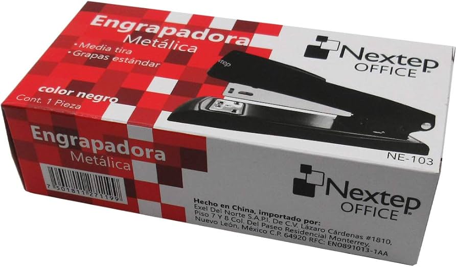 NEXTEP SOLUCIONES - Bundle Engrapadora Metalica Nextep Profesional Media Tira Cont. 12 Piezas