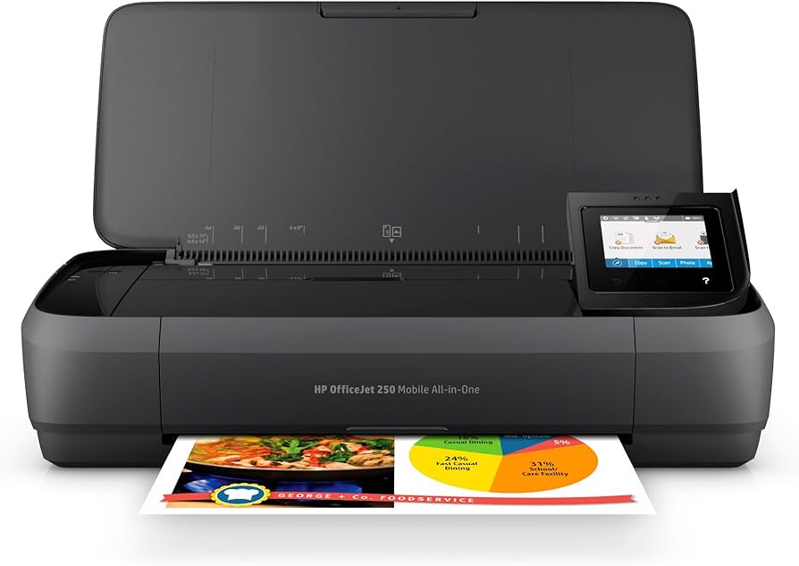 HEWLETT PACKARD - Multifuncional Móvil HP OfficeJet 250 10 ppm Pantalla Táctil CGD IR de 2.65" a Color Hasta 500 páginas