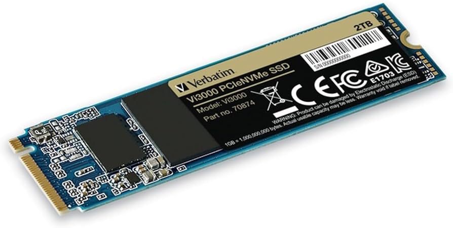 VERBATIM - Unidad de Estado Solido SSD VERBATIM Vi3000 PCIe NVMe M.2 2280 de 516GB Lect 3100/2100 MB/sUnidad de Estado Solido SSD V