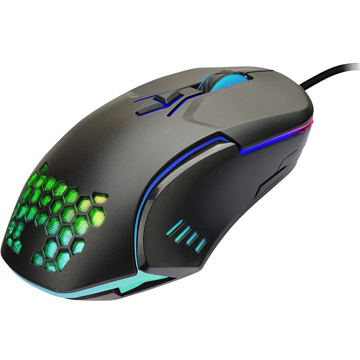 NEXTEP SOLUCIONES - Mouse Gamer Dragon XT USB 6400 dpi Ultra Ligero RGB 6 Botones Silenciosos