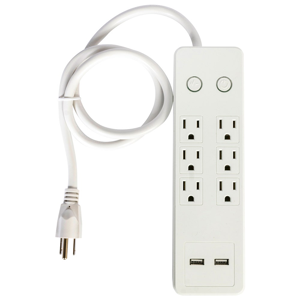 IUSA - Multicontacto IUSA de 6 entradas con supresor de picos y 2 usb