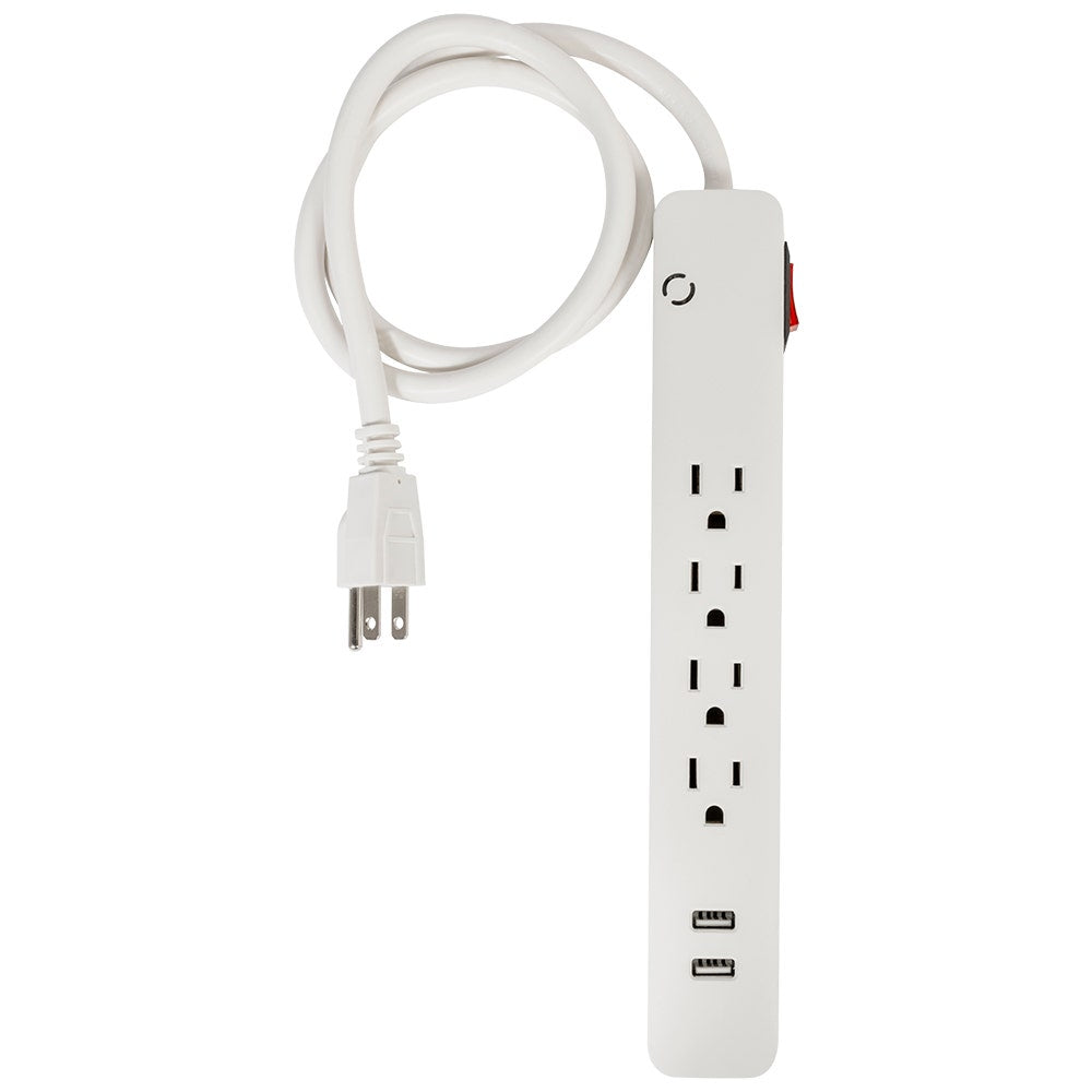 IUSA - Multicontacto iusa, 4 entradas con supresor de picos y 2 usb