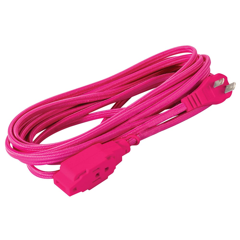 IUSA - Extensión Eléctrica Trenzada IUSA, Color Rosa, 16 AWG, 5 m