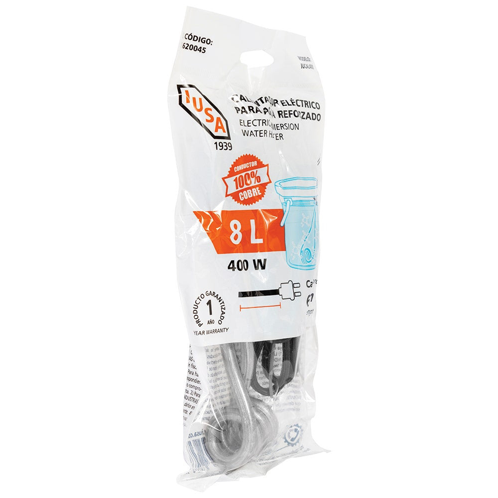 IUSA - Resistencia eléctrica para calentar agua iusa 400 w 8 l
