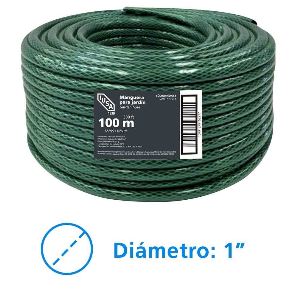IUSA - Rollo de Manguera Flexible Tricapa, IUSA, 100 m de 1"