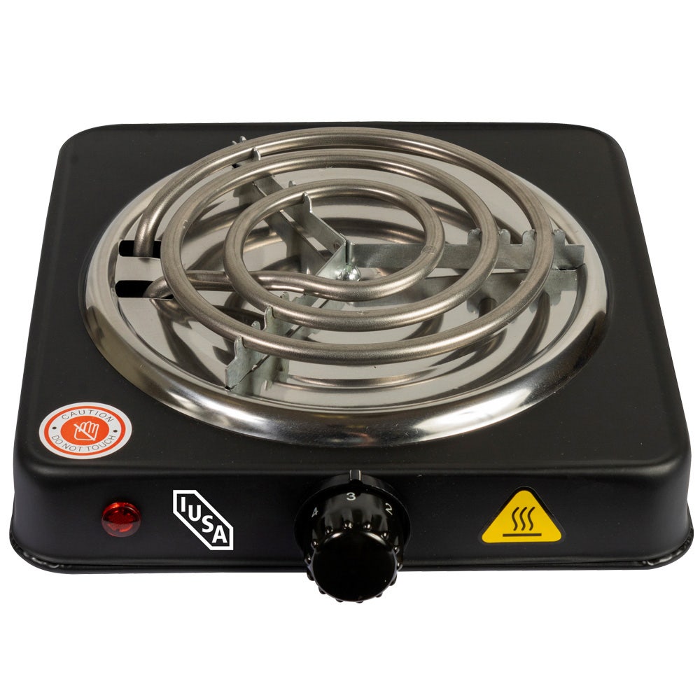 IUSA - Parrilla eléctrica iusa, 1 quemador de espiral, 1000 w, color negro