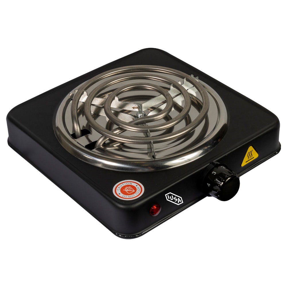 IUSA - Parrilla eléctrica iusa, 1 quemador de espiral, 1000 w, color negro