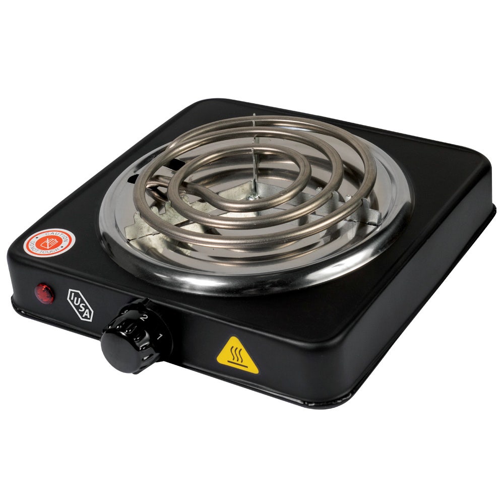 IUSA - Parrilla eléctrica iusa, 1 quemador de espiral, 1000 w, color negro