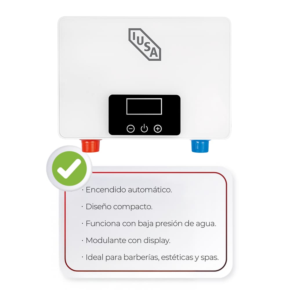 IUSA - Calentador instantáneo eléctrico, 2.8 L/min, IUSATRONIC, IUSA