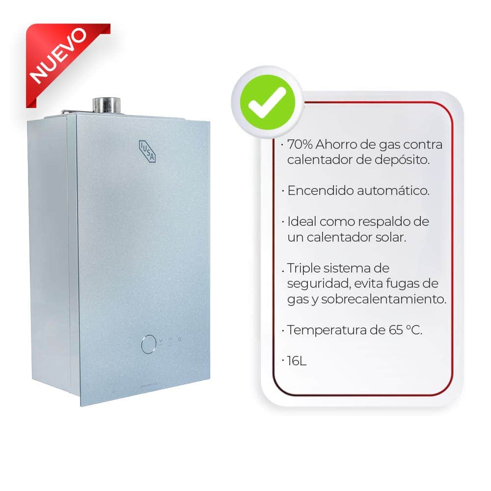 IUSA - Calentador instantáneo modulante Confort Silver 16 L gas LP IUSA
