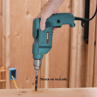 MAKITA - Taladro 120 Vca (3/8") velocidad variable de 0 a 2500 RPM, Potencia 530 W. incluye llave de mandril