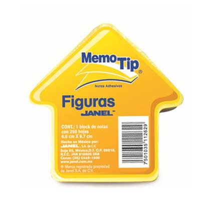 JANEL - NOTAS ADHESIVAS JANEL MEMO TIP FLECHA 3X3 C/250
