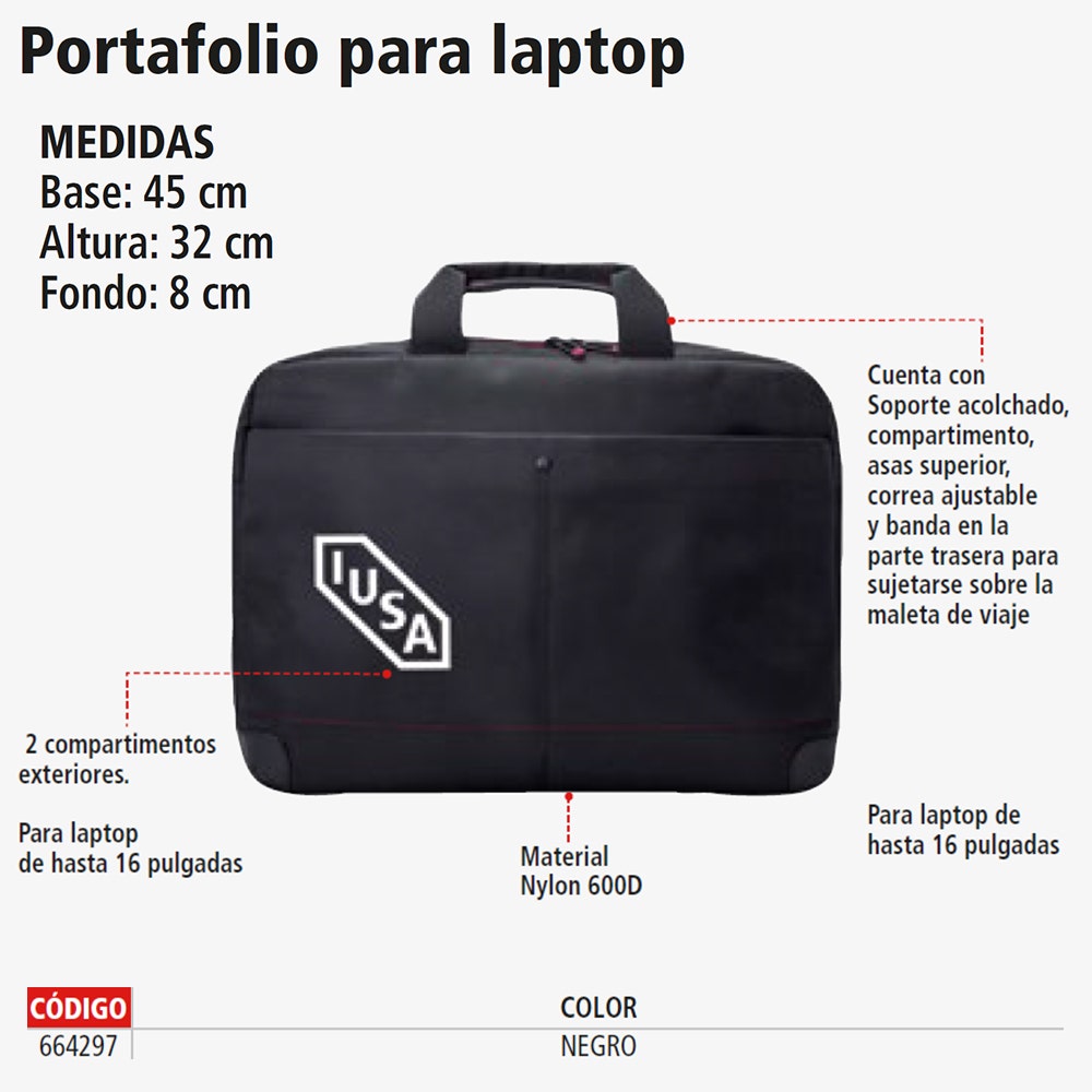 IUSA - Portafolio ejecutivo porta laptop IUSA