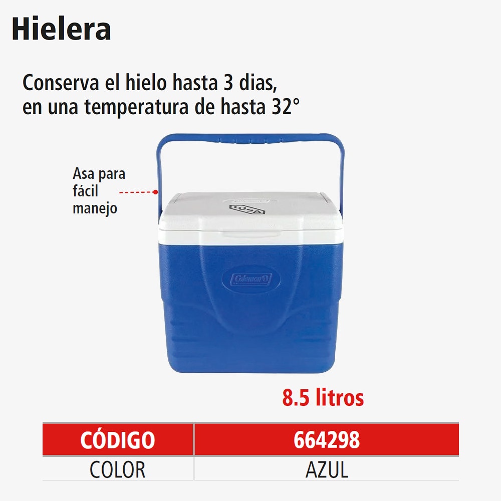 IUSA - Hielera IUSA de 9 qt, 8.5 l, color azul