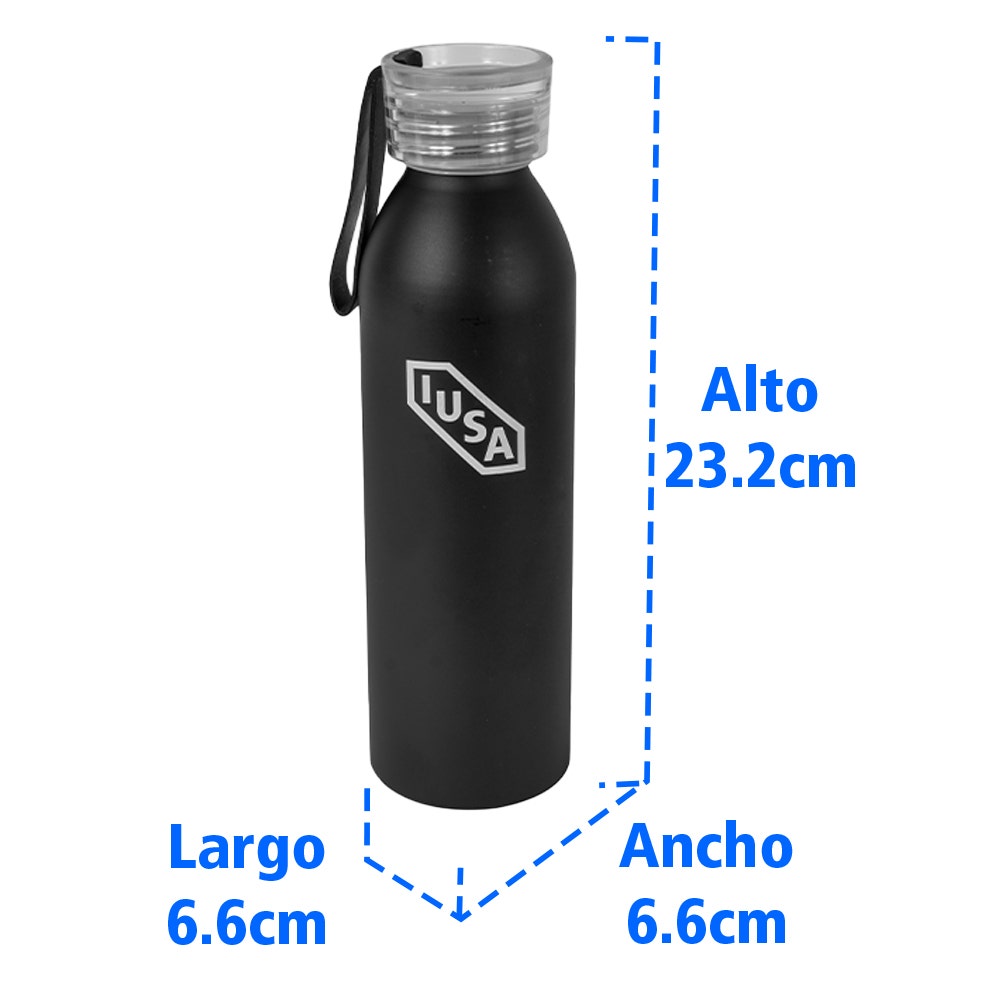 IUSA - Botella térmica iusa de acero inoxidable, 600 ml, color negro