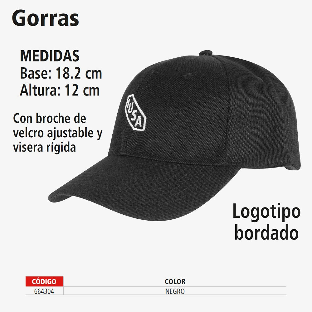 IUSA - Gorra de tela iusa con broche de velcro negro