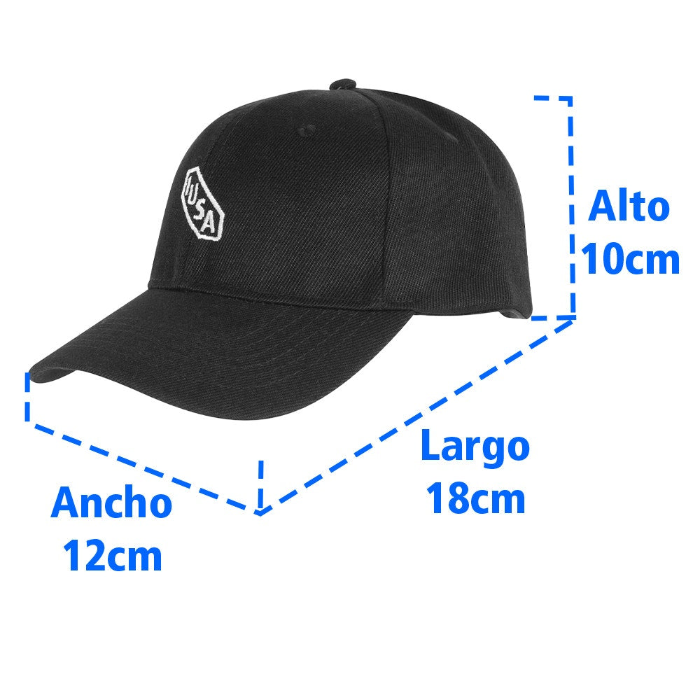 IUSA - Gorra de tela iusa con broche de velcro negro