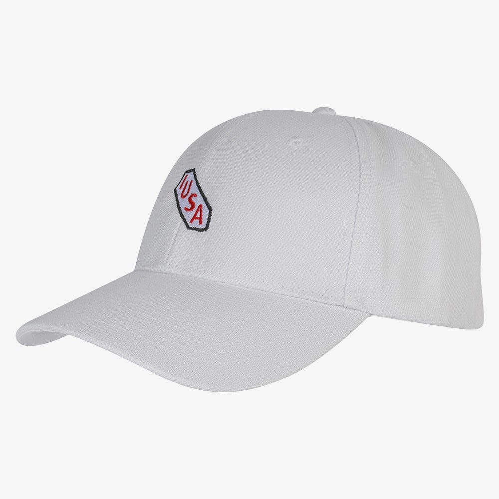 IUSA - Gorra de tela IUSA con broche de velcro blanco