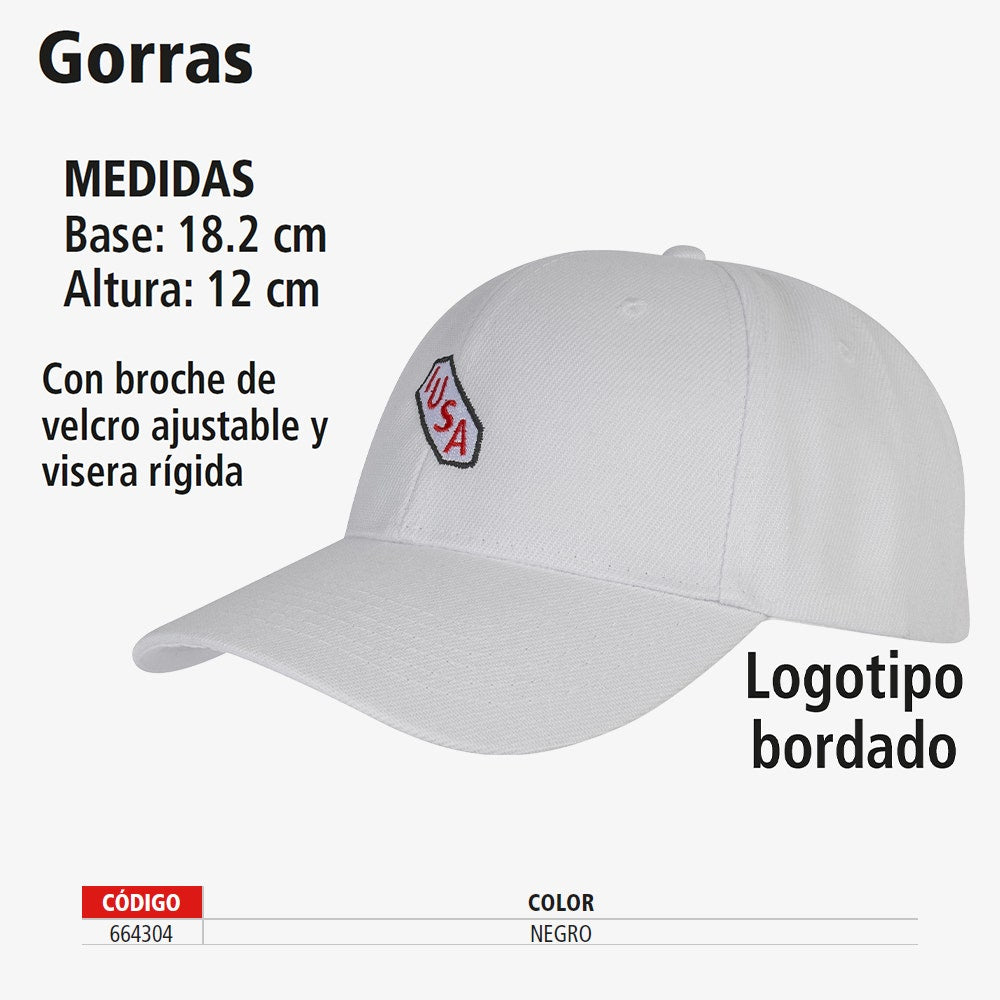 IUSA - Gorra de tela IUSA con broche de velcro blanco