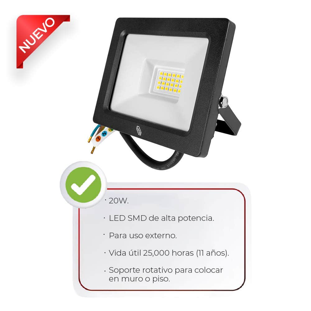IUSA - Reflector LED Ultra Delgado, IUSA, 20 W, 6,500 K