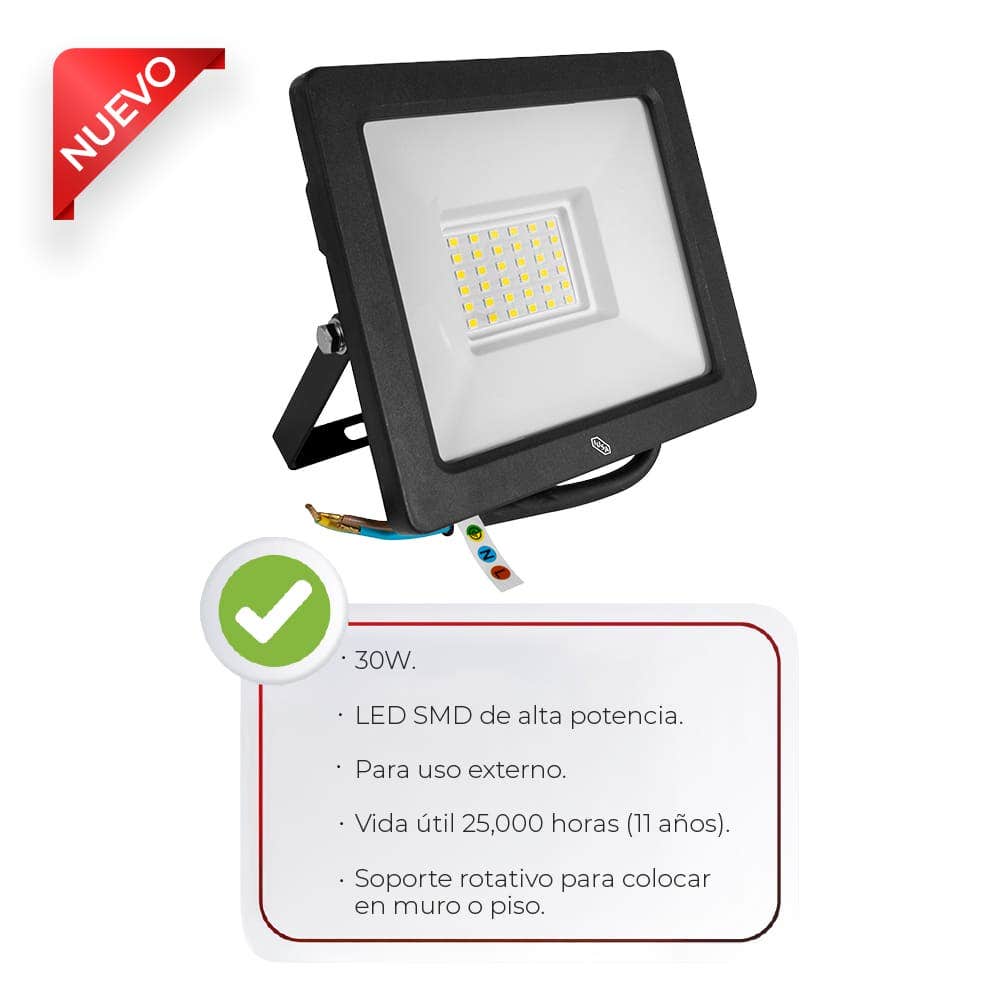 IUSA - Foco LED tipo T blanca 28 W, 2700 lm, IUSA