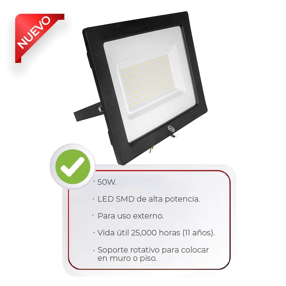 IUSA - Reflector LED ultra delgado 50 w 6,500 k