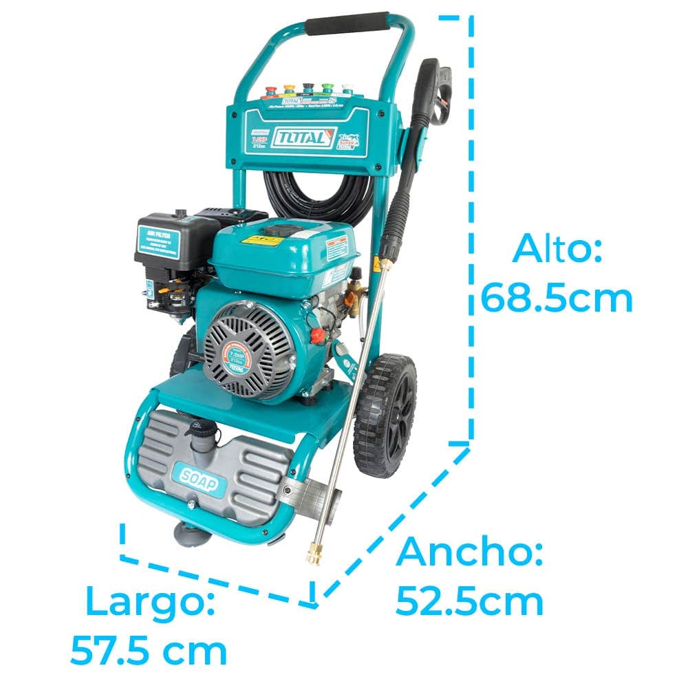 IUSA - Hidrolavadora a Gasolina, Total, IUSA, 7 HP, Motor de 4 Tiempos OHV, 212 CC