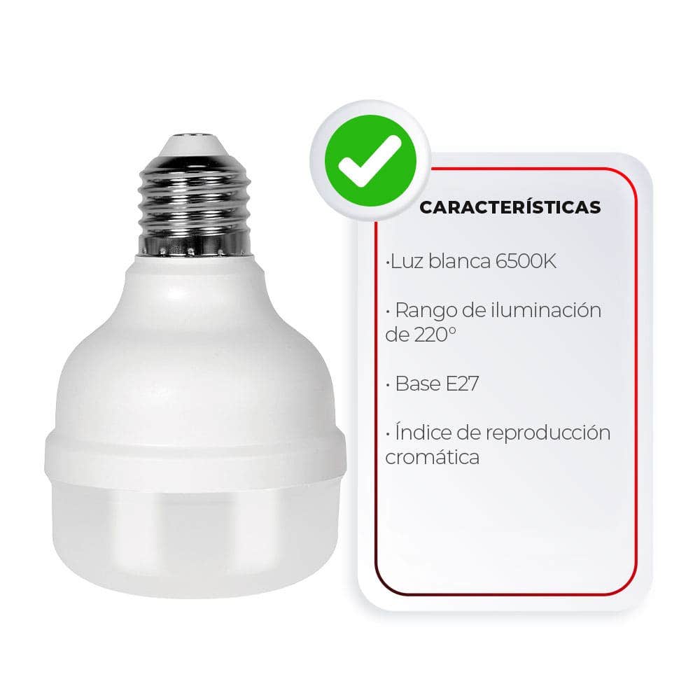 IUSA - Foco LED tipo T blanca, 48 W, 4500 lm, IUSA