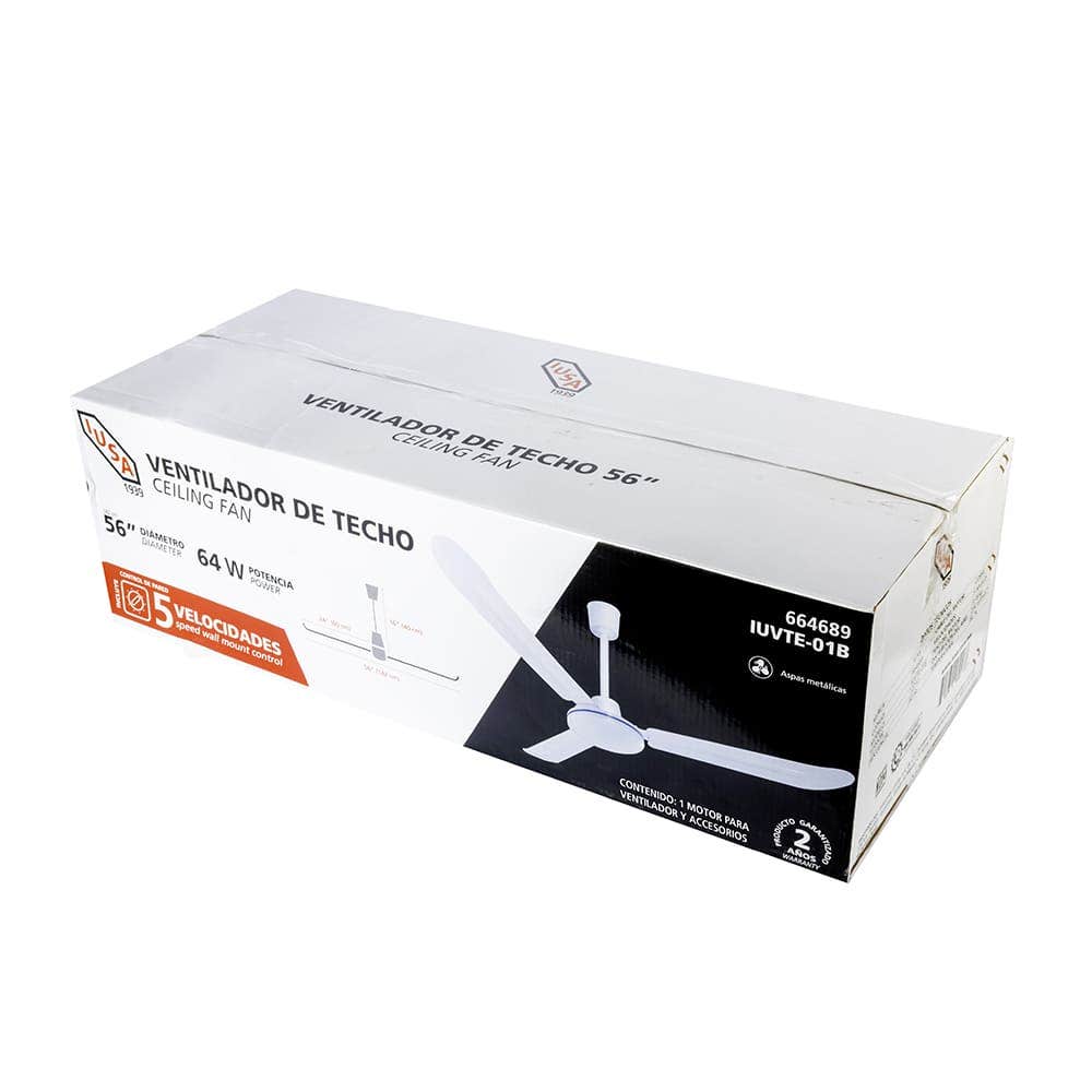 IUSA - Ventilador de techo 56 pulgadas 64w 5 velocidades