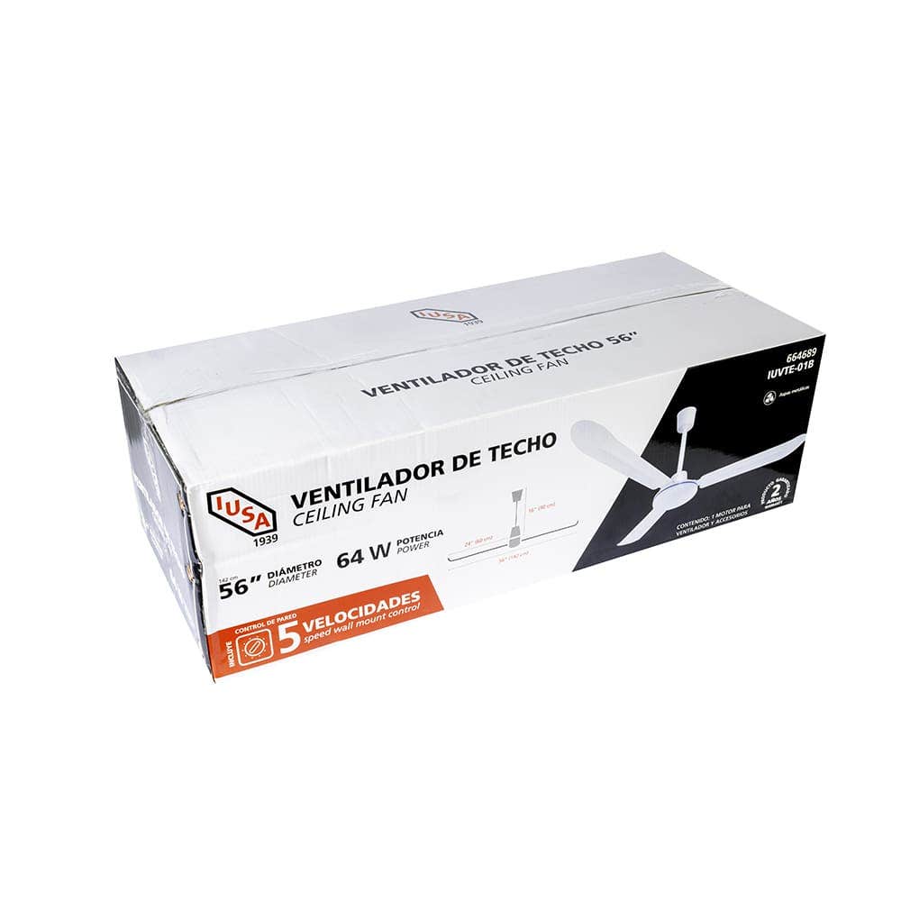 IUSA - Ventilador de techo 56 pulgadas 64w 5 velocidades