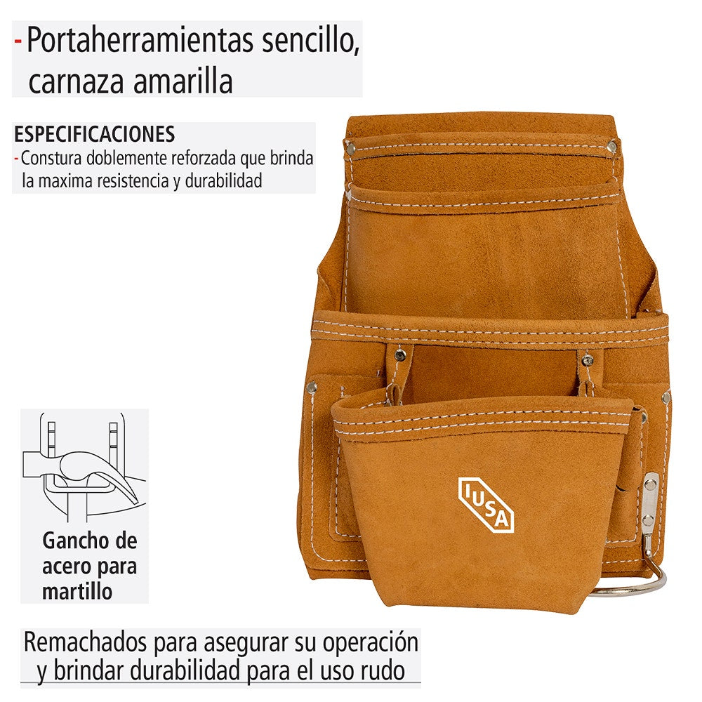 IUSA - Porta Herramientas Sencillo, Carnaza, 6 Compartimentos, IUSA