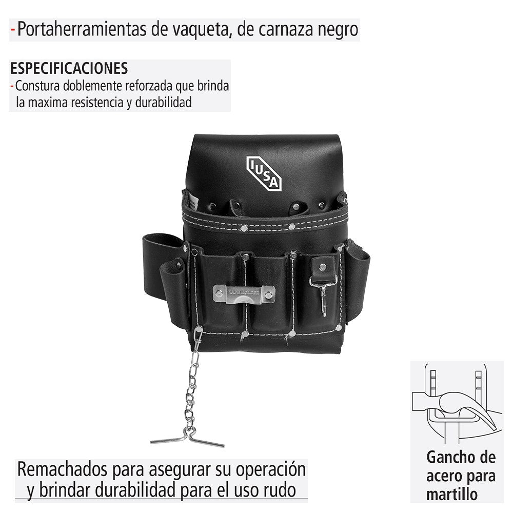 IUSA - Porta Herramientas de Vaqueta, 5 Compartimentos, IUSA