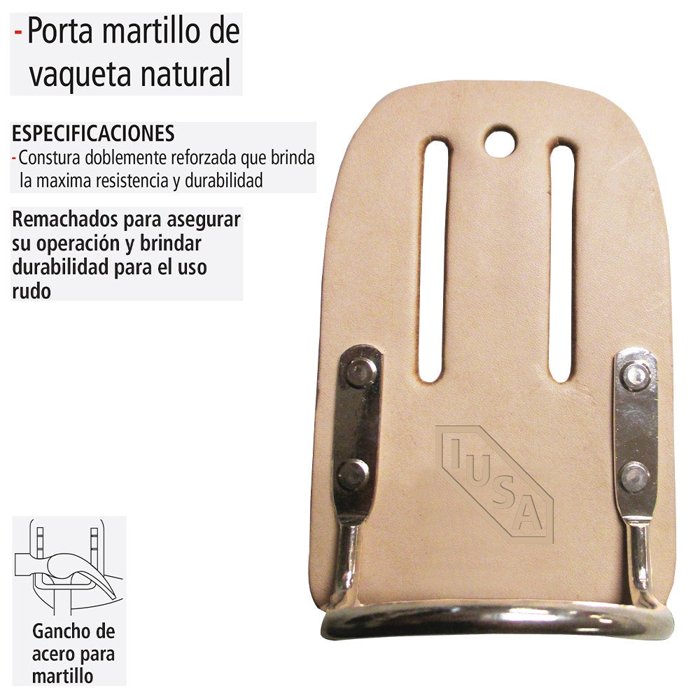IUSA - Porta Martillo de Vaqueta Natural, Biege, IUSA
