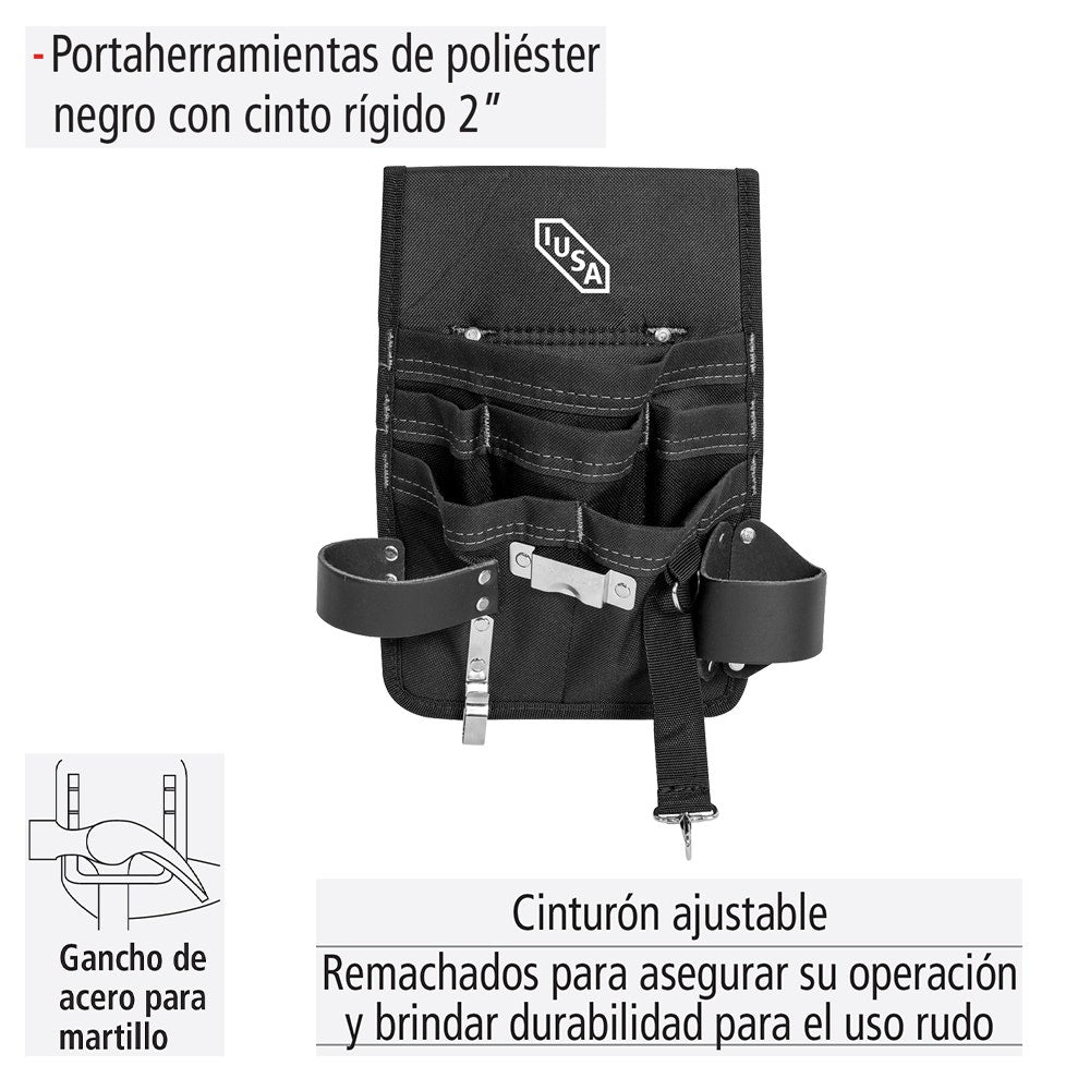 IUSA - Porta Herramientas Doble de Poliéster, 5 Compartimentos, IUSA