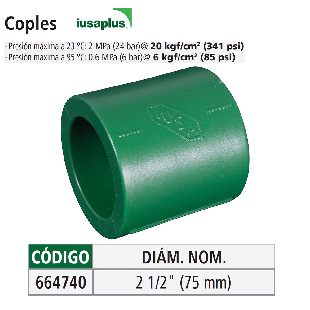 IUSA - Cople de ppr iusaplus 75 mm