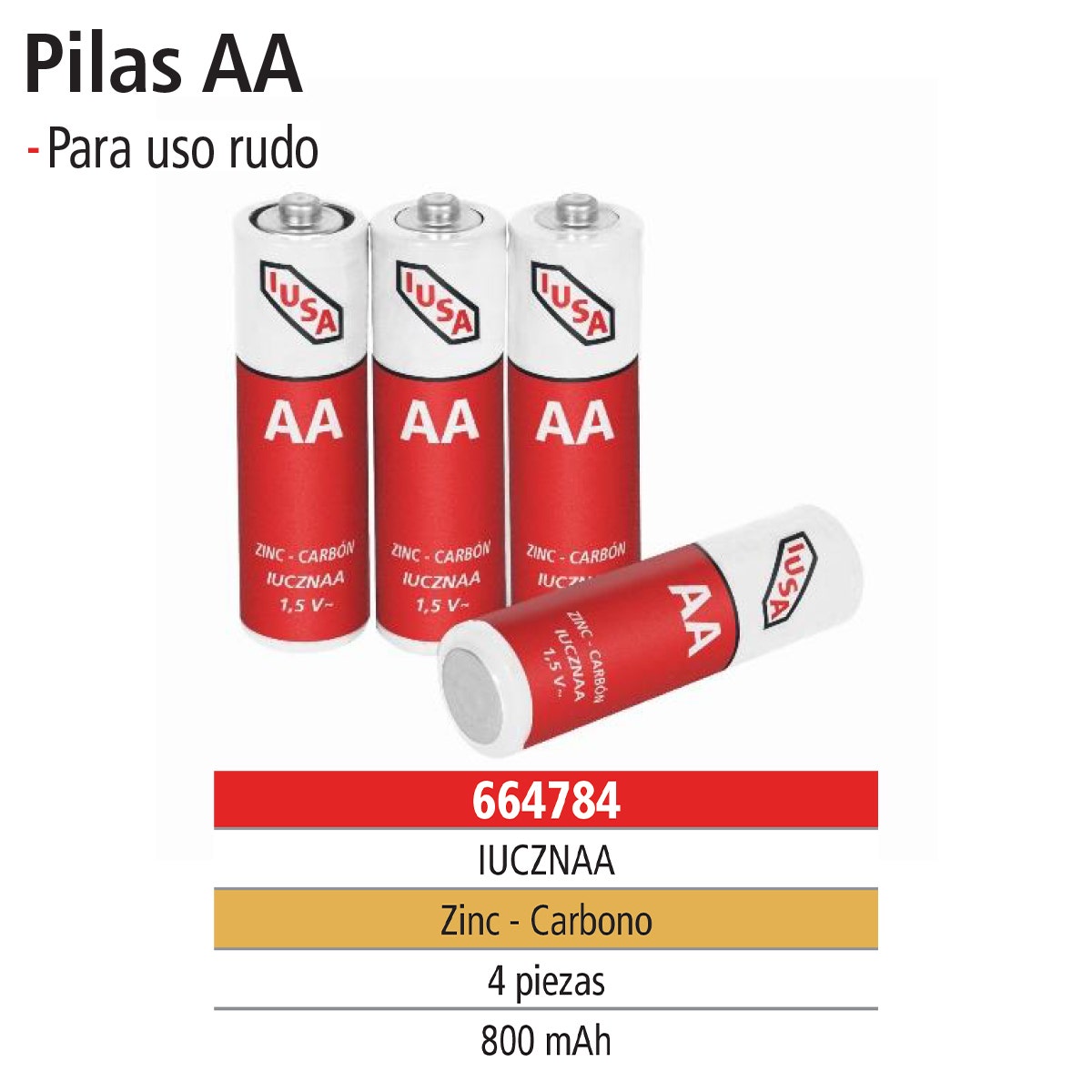 IUSA - Pilas zinc - carbón aa