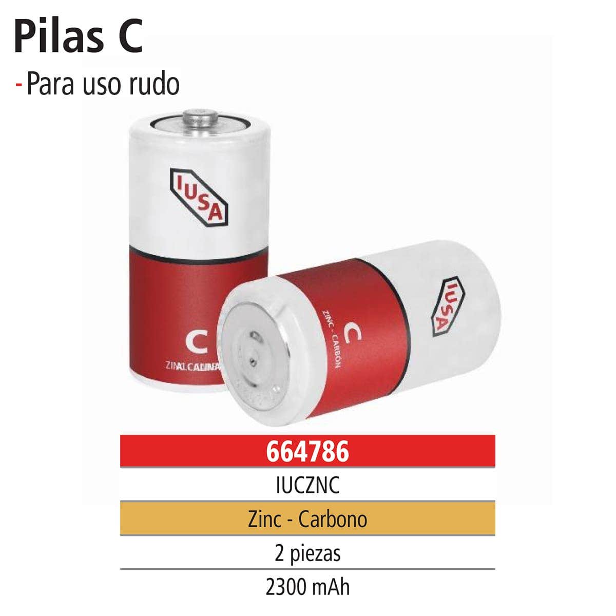 IUSA - Pilas zinc-carbon tipo c