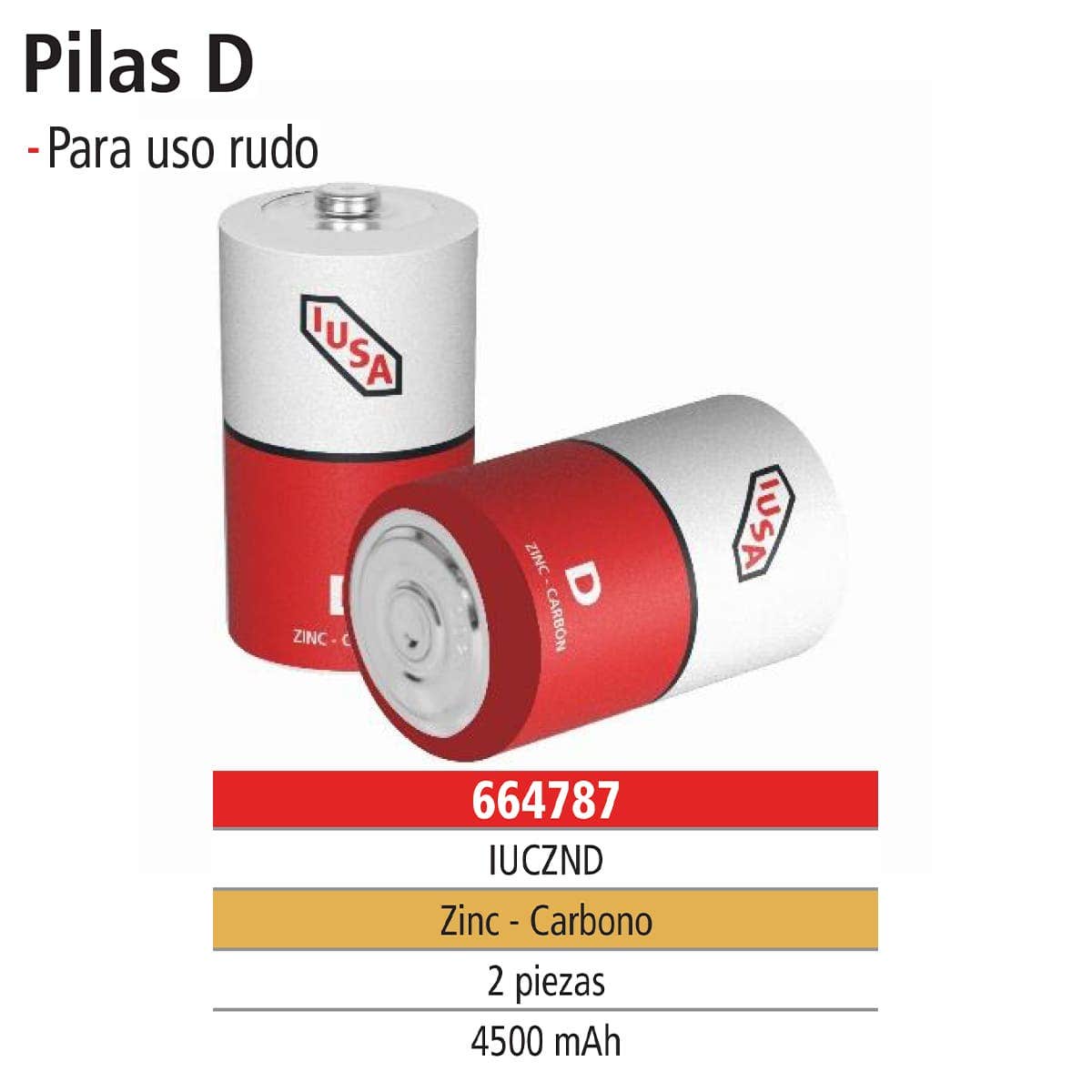 IUSA - Pilas zinc - carbón tipo D