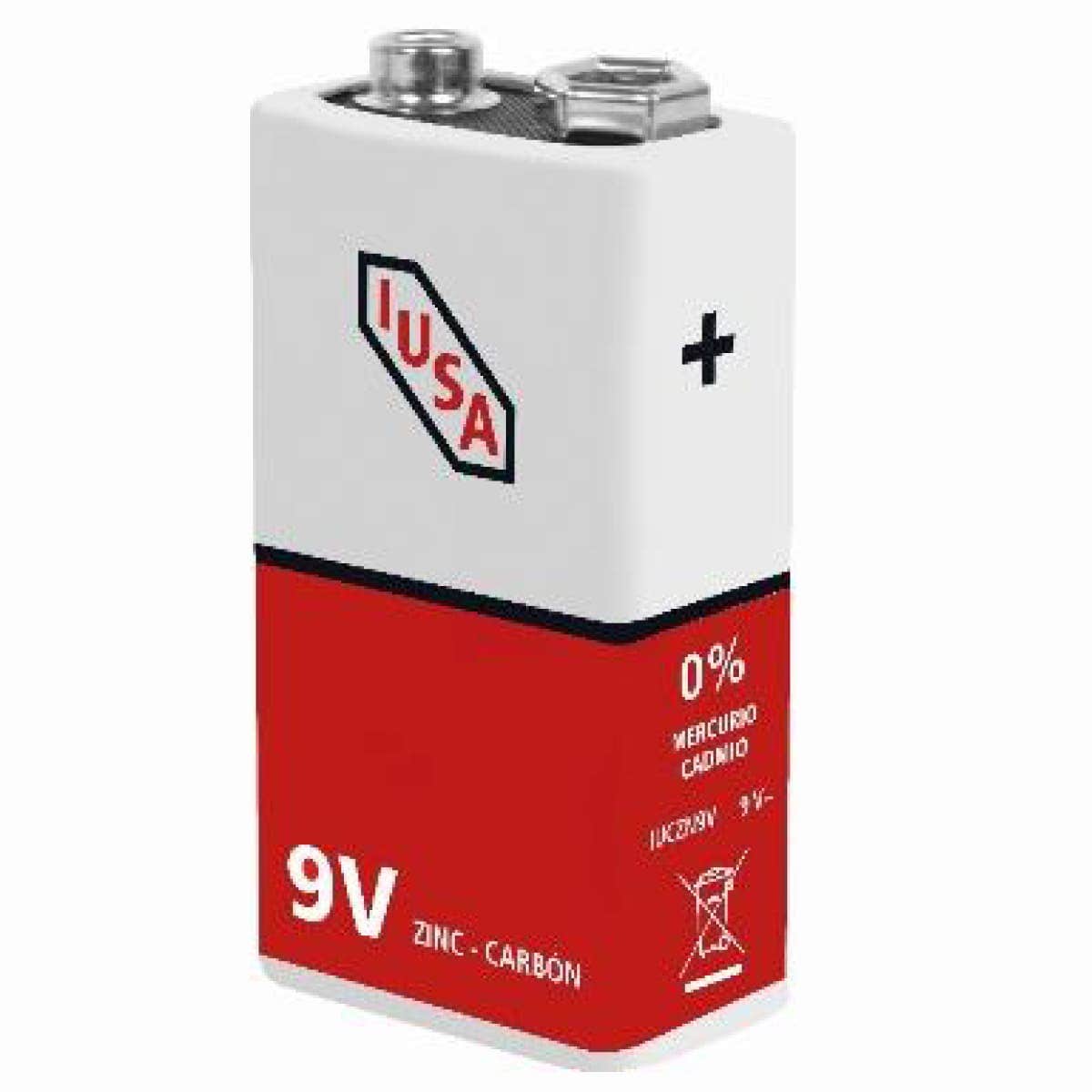 IUSA - Pilas zinc - carbón tipo 9v