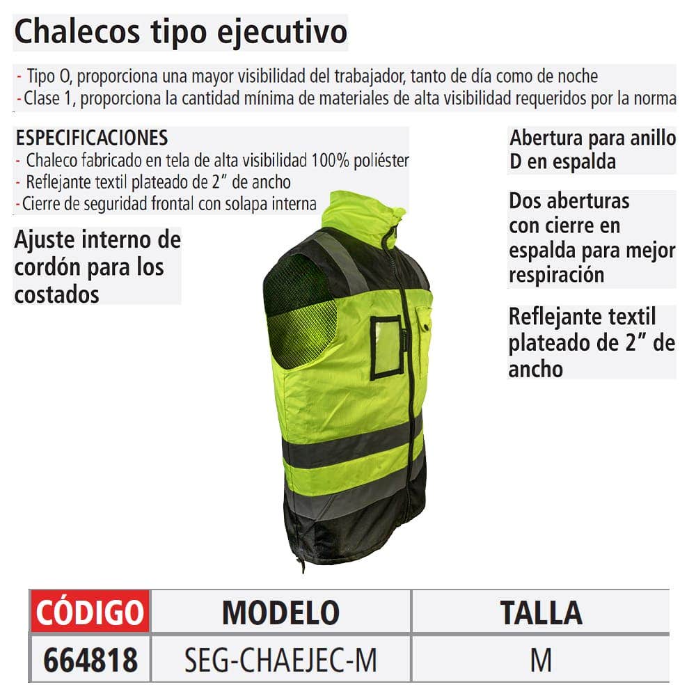 IUSA - Chaleco ejecutivo de alta visibilidad, talla M, IUSA