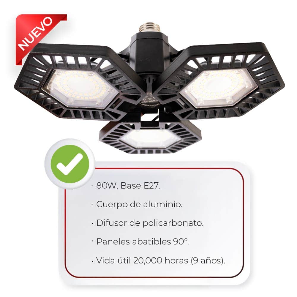 IUSA - Foco LED Omnidireccional Garage 80 W, IUSA).