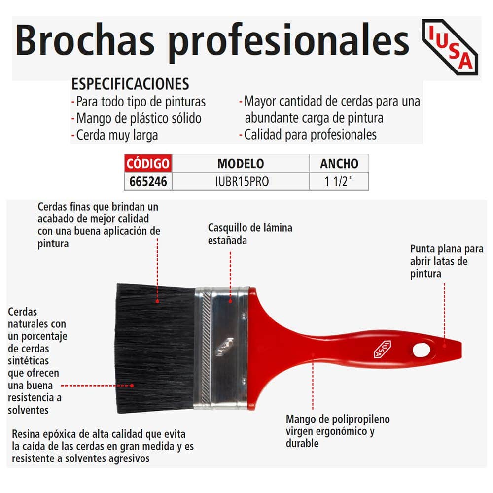IUSA - Brocha Profesional, 1 1/2", IUSA